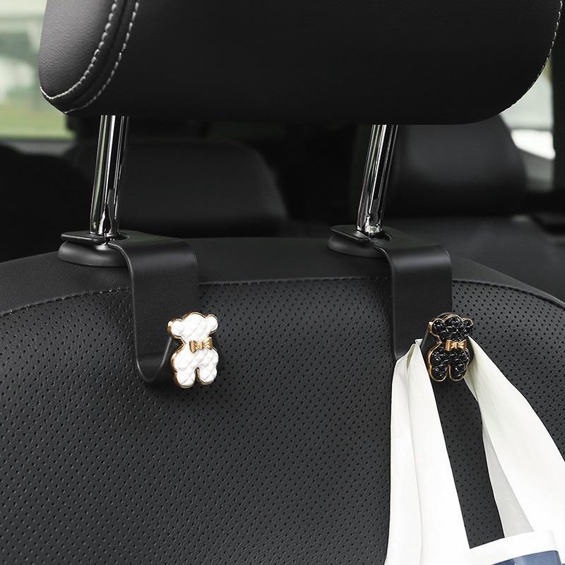 Gantungan Dudukan Belakang Kendaraan Interior Mobil Multifungsi Organizer Handbag Hanging Holder Hook Kartun Beruang Car Storage Hook Car Seat Back Hooks Cute Camelia Car Hooks