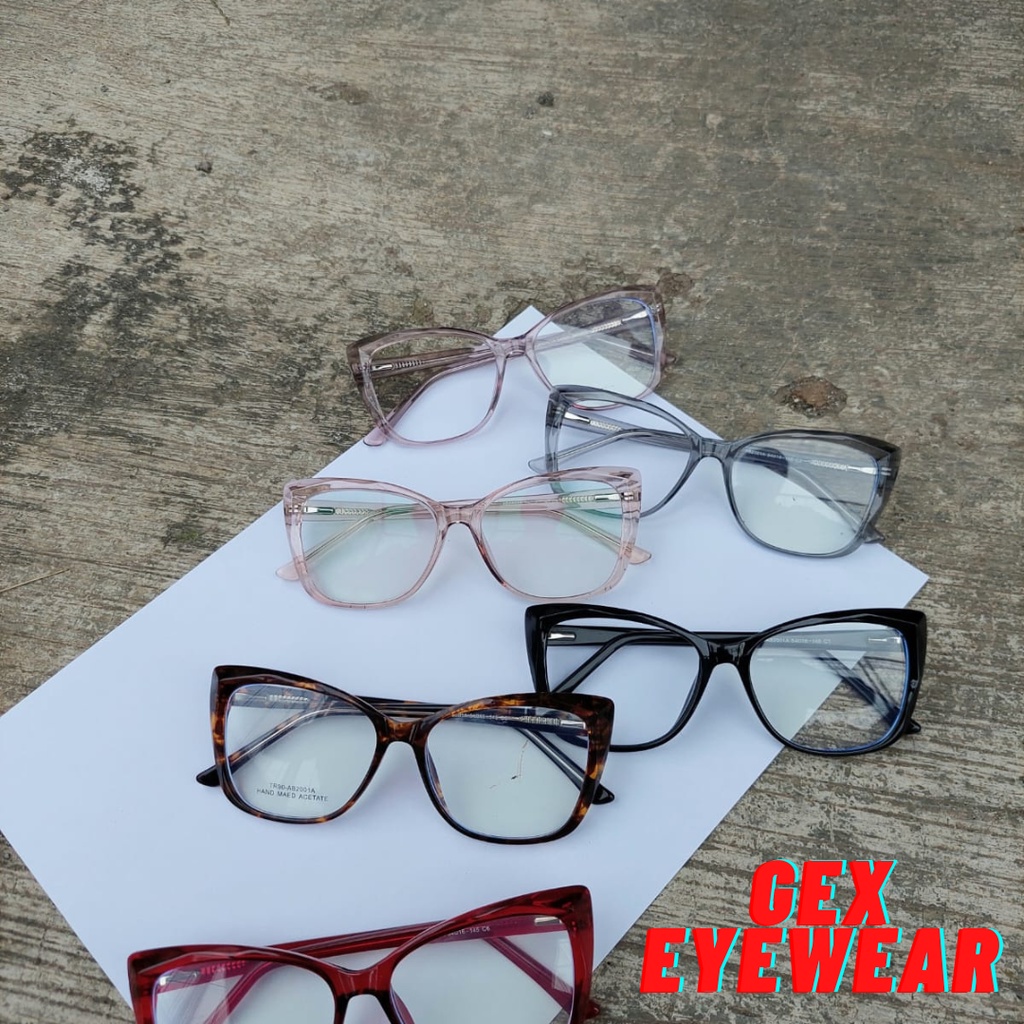 Frame Kacamata Wanita Cat Eye 2001 FREE LENSA BLUERAY | PHOTOCHROMIC | BLUECROMIC MINUS free BOX LAP CYL