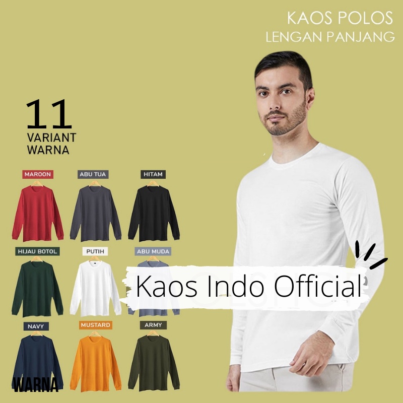 KAOS POLOS LENGAN PANJANG COTTON PREMIUM BAJU LENGAN PANJANG PRIA WANITA