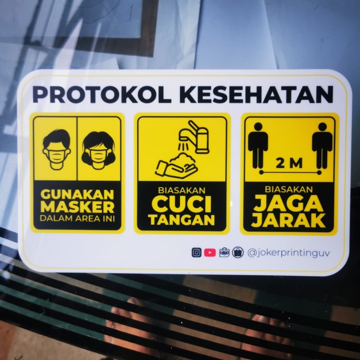 

Papan Jalan Print Papan Rambu Protokol Kesehatan Sign Board Akrilik