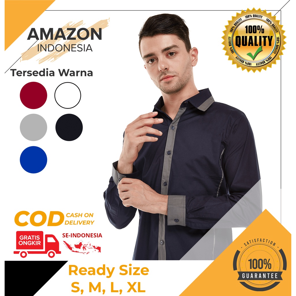 YANG LAGI HITS DICARI GAN Termurah Xman James Man Kemeja Pria Cowo Kantor Kasual Formal Lengan I.625