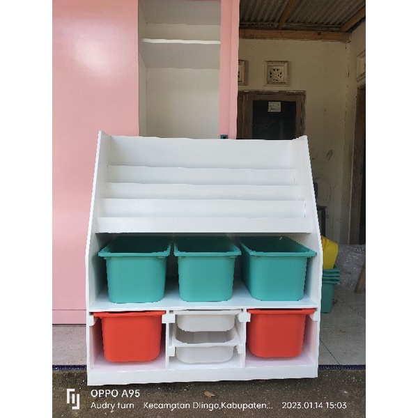 Rak buku montessori anak rak mainan multifungsi