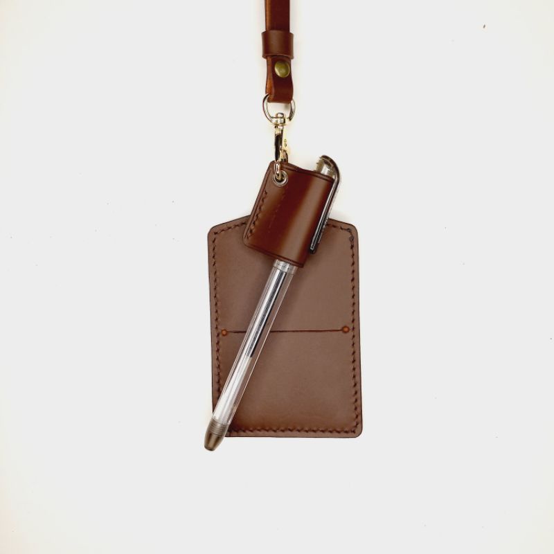 

Premium leather pen holder. gantungan pena tambahan pada lanyard id card