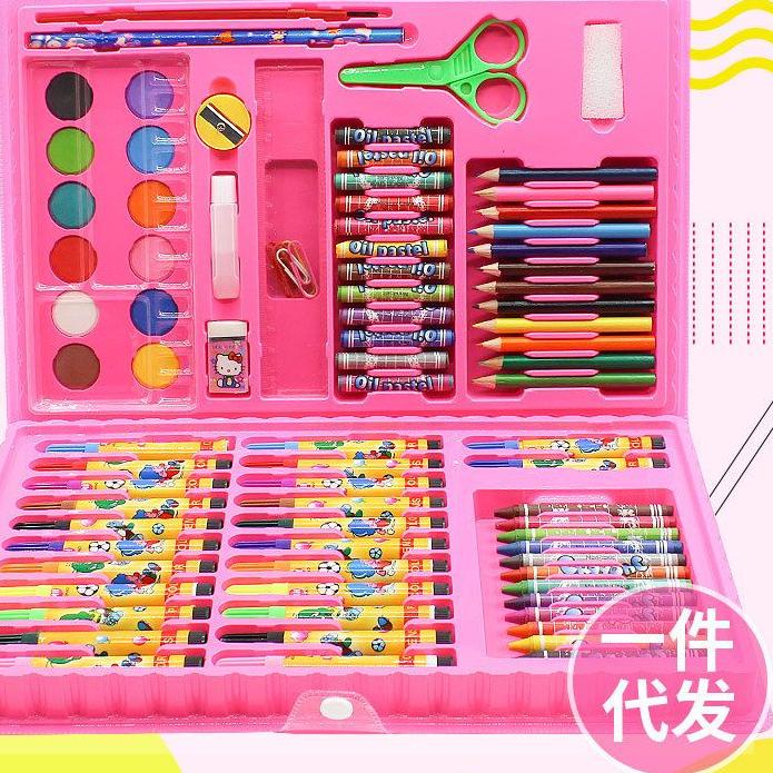 

ナ stationery set pensil crayon cat air perlengkapan sekolah menggambar anak isi 86 pensil warna Hot Sale!