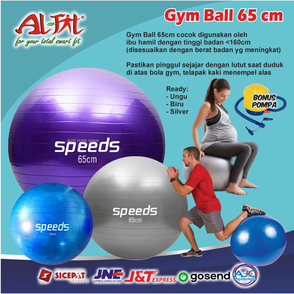Alat Olahraga Fitnes Gym Bola Olahraga Yoga Gymball 65cm Untuk Ibu Hamil Murah | Bola Pijat