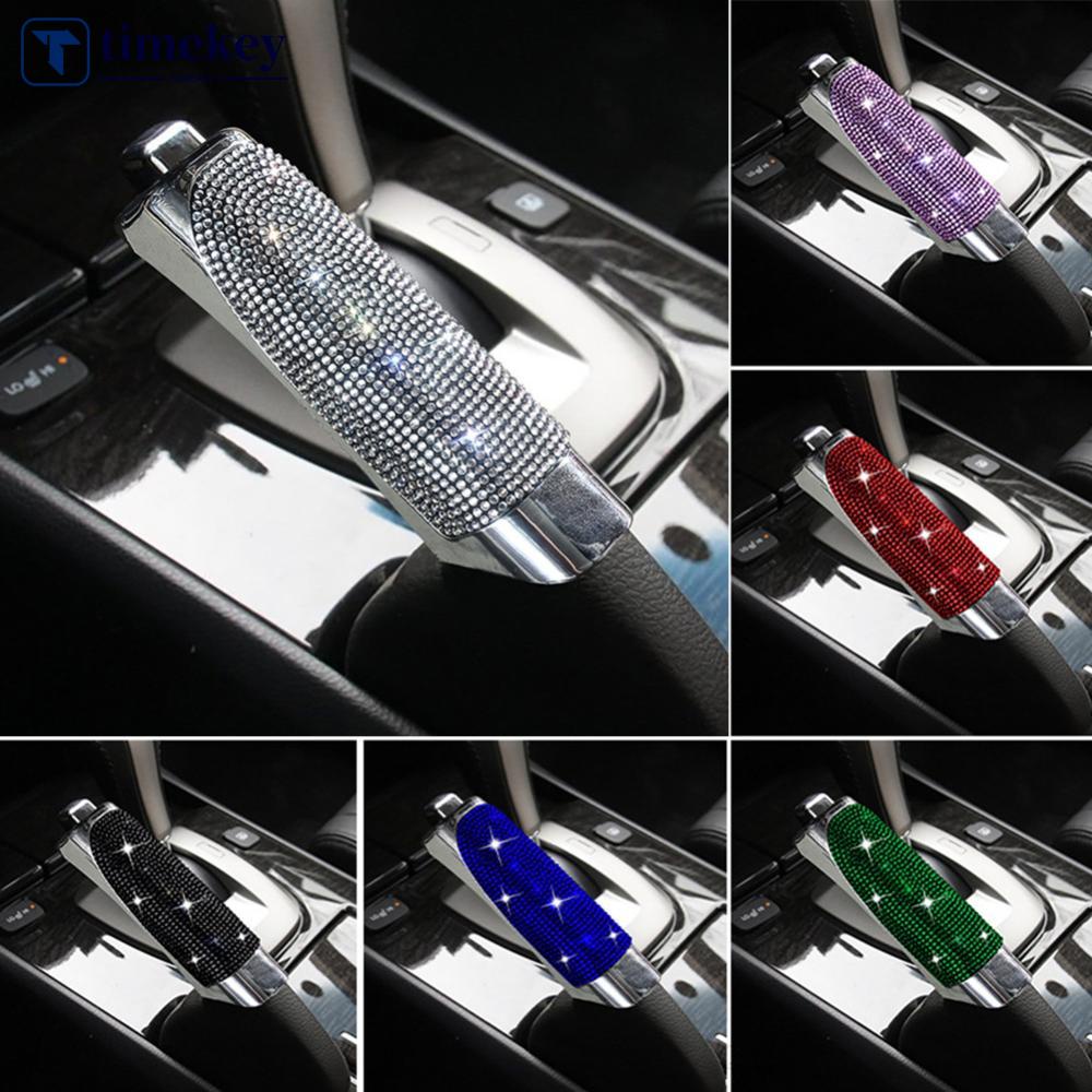 Timekey Penutup Rem Tangan Mobil Ukiran Berlian Styling Bling Auto Interior Modifikasi Aksesoris Gear Penutup Rem Tangan Untuk Wanita Perempuan K9L8