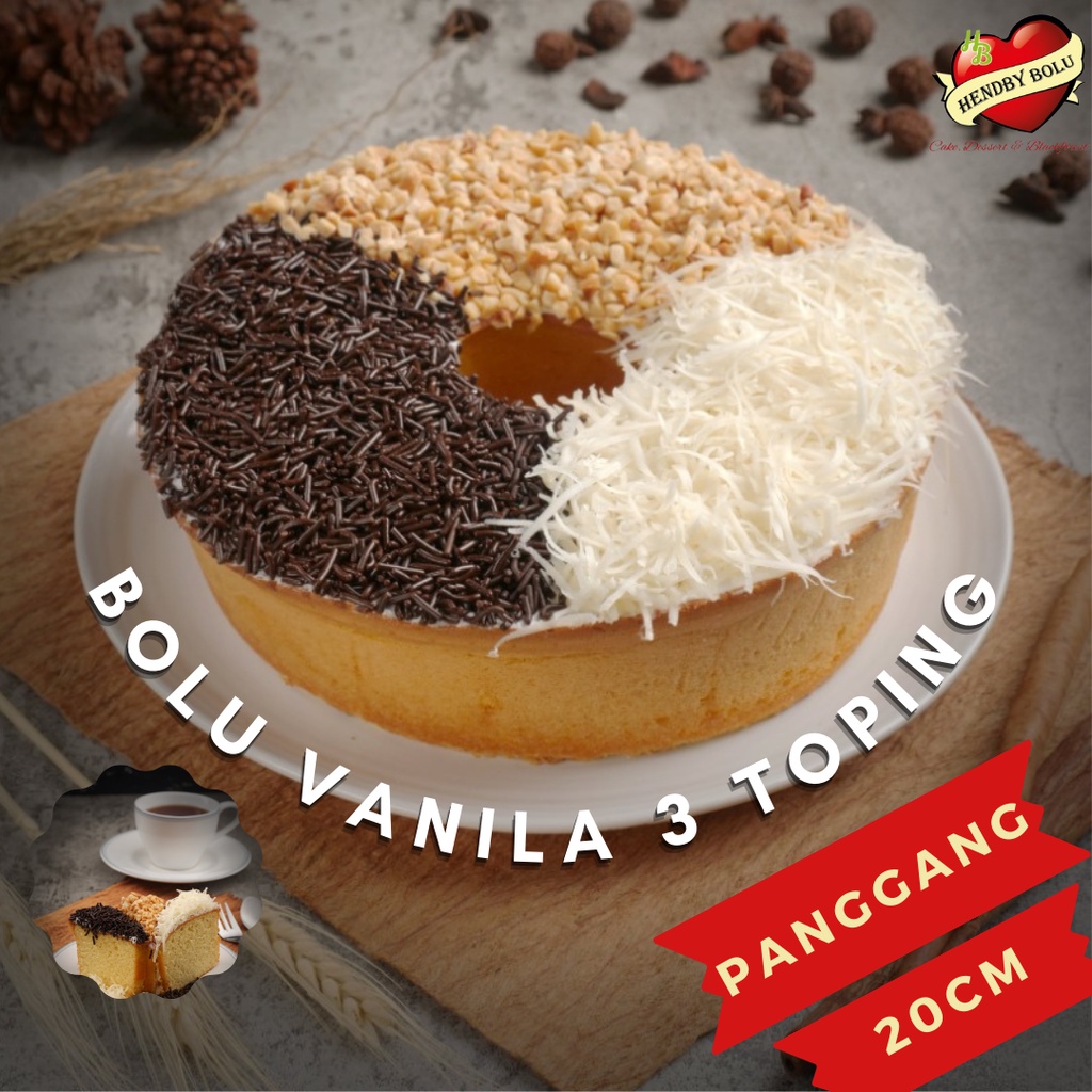 

Bolu Vanila 3 (TIGA) Rasa / Kue Bolu Vanilla Susu / Vanila Cake / Cemilan Bolu Manis