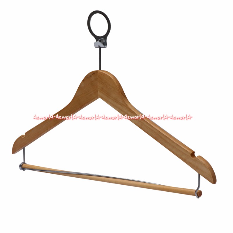 Stora 5pcs Suit Cloth Hanger With Bar Gantungan Baju Jas Blazer Bahan Kayu Dengan Bars Hanger Kayu Bar Warna Coklat