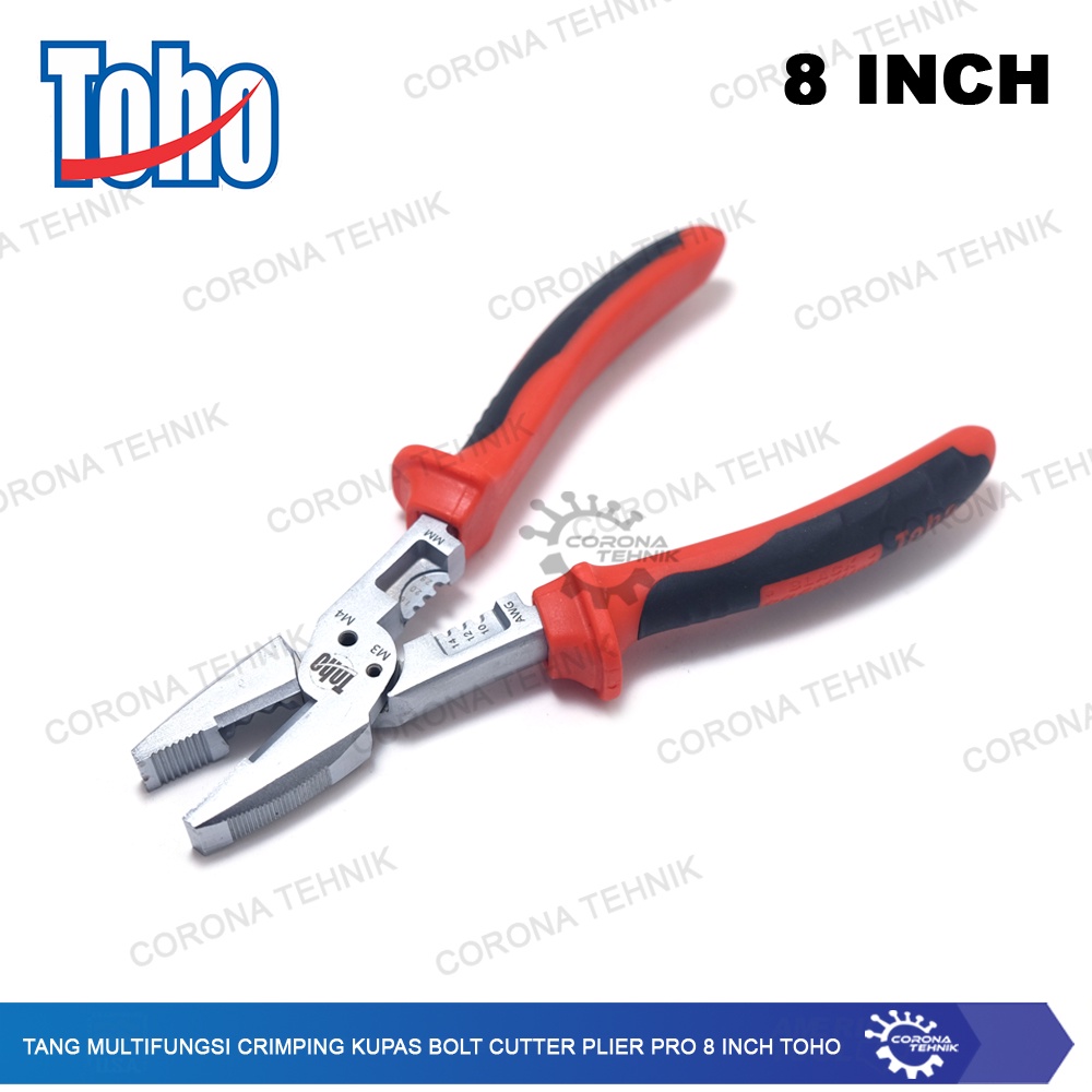 Bolt Cutter Plier Pro 8 Inch Toho Tang Multifungsi Crimping Kupas