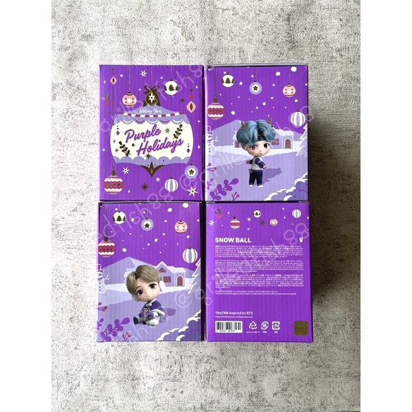 [CEK VARIASI] BTS TinyTAN OFFICIAL Snow Ball Purple Holidays Snowball Figurine | BANGTAN JIN SUGA JI