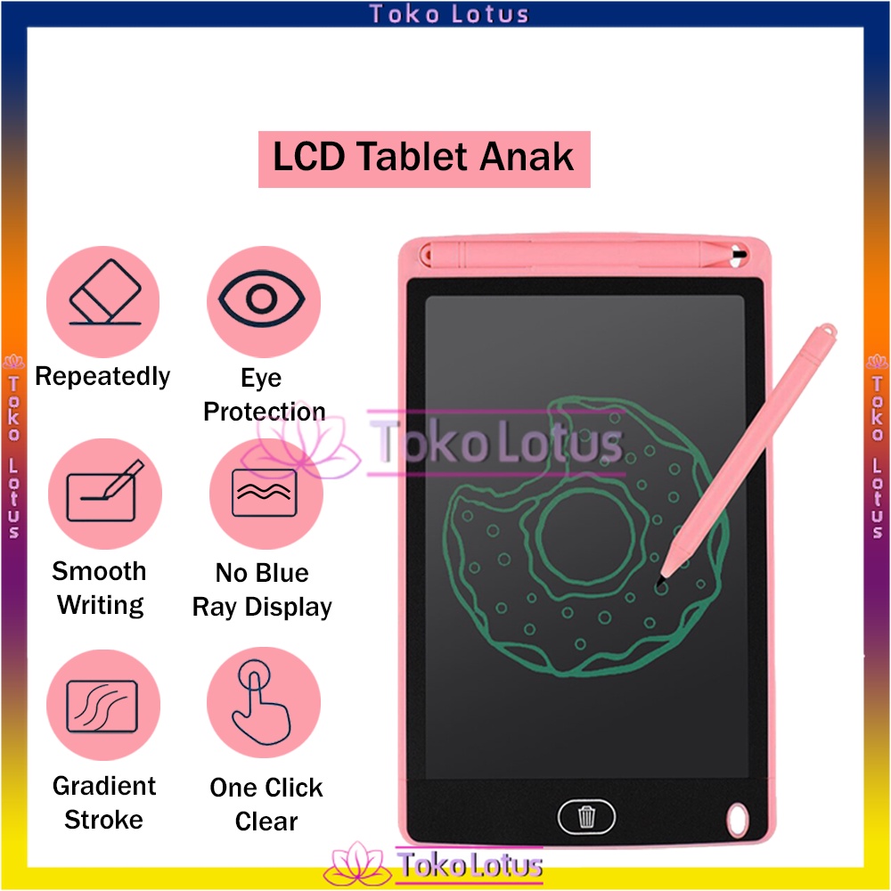 LCD Writing Tablet Portable Ukuran 8.5 Inch / 4.4 Inch Free Stylus Untuk Menggambar / Catatan Anak-Anak Maupun Dewasa