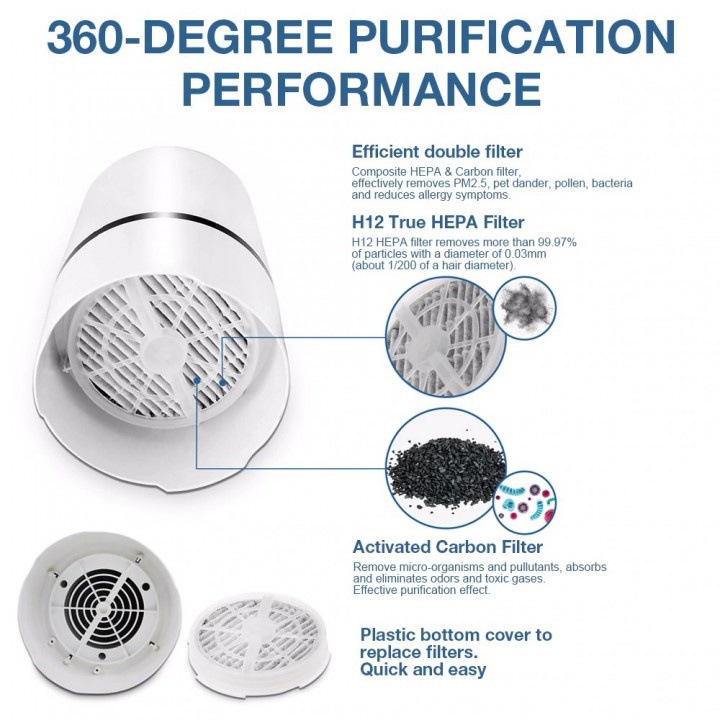 588 Portable Desktop Air Purifier Cleaner with HEPA Filter - GL-2013