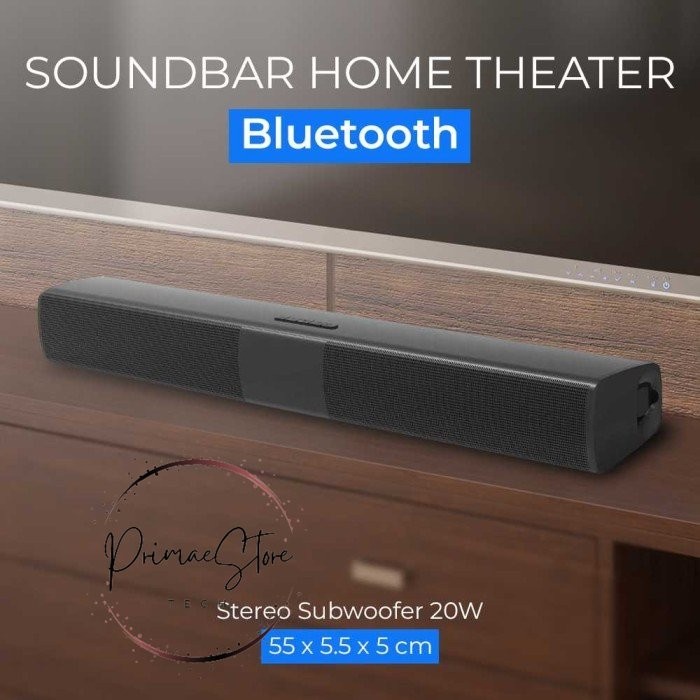 DOOLNNG BS-28B Soundbar Bluetooth Speaker Home Theater Bass 20W - Hitam