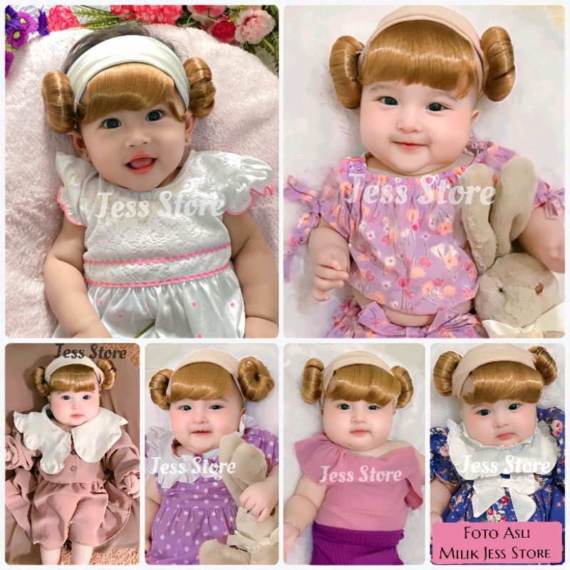 BANDANA WIG PONI KOREAN STYLE / BANDANA ANAK RAMBUT PREMIUM PONI CEPOL / BANDO ANAK  WIG 0-2TH