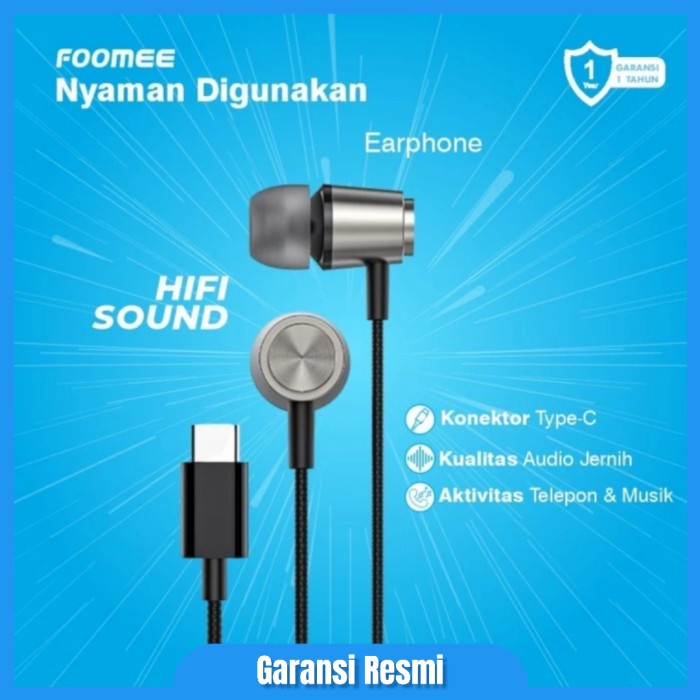 Headset Type C Foomee QA45C Wired Earphone Type C