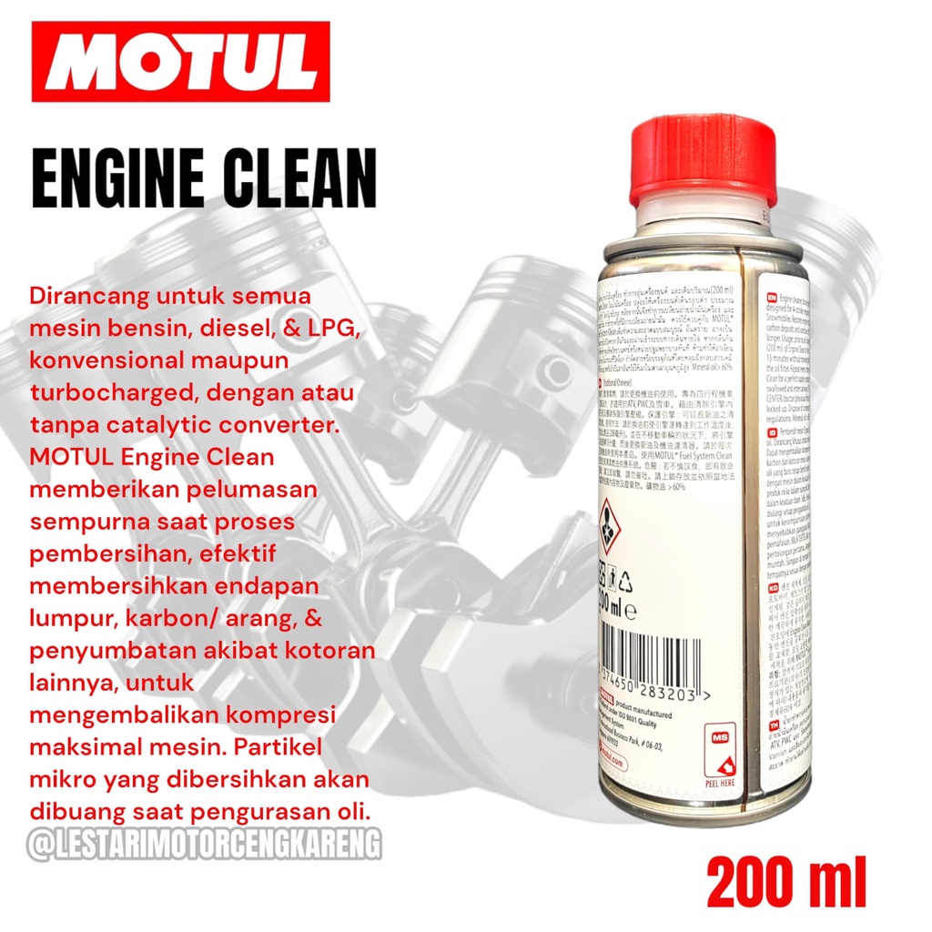 CAIRAN PEMBERSIH KERAK MESIN MOTUL ENGINE CLEAN MOTO 200ML 100% ORI