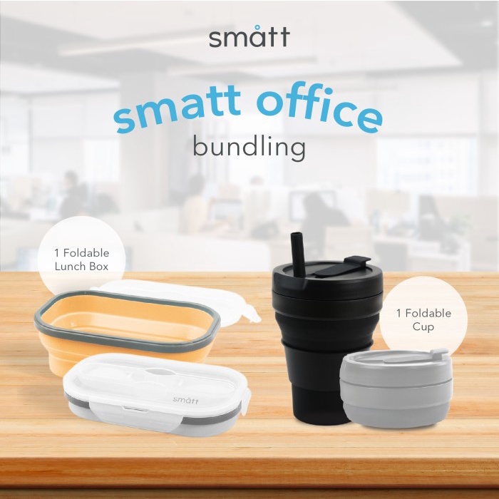 Lunch Box Smatt Office Bundling - Foldable Cup + Foldable Lunchbox