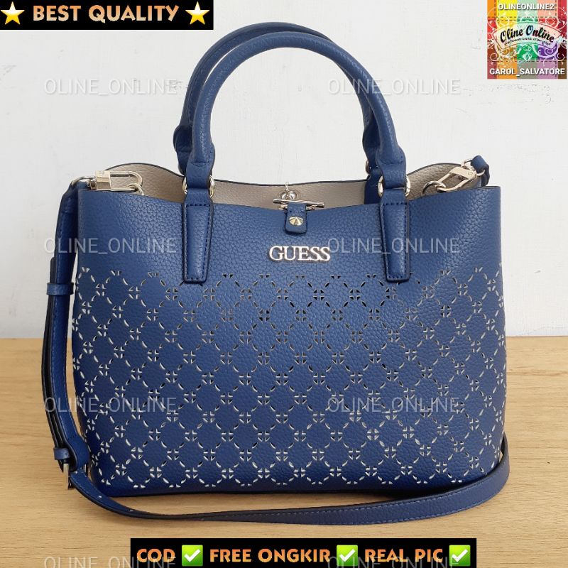 tas amara satchel bag bolong bolong laser cut logo small transparan gs top handle tali panjang talpan office pink beige navy electric blue black Readystock Cirebon ciayumajakuningan indramayu majalengka tegal jawabarat jawatengah fast delivery instan