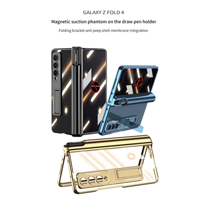 SAMSUNG Z FOLD 4 5G MAGNETIC HINGE PEN POCKET ANTI-SPY GLASS CASE