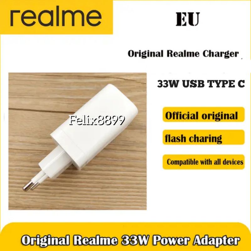 Adaptor Charger Realme 5 6 7 8 8s 9i 9 Pro 10 Pro 10S 4G 5G Original 33W 65W Super Dart Vooc Type C