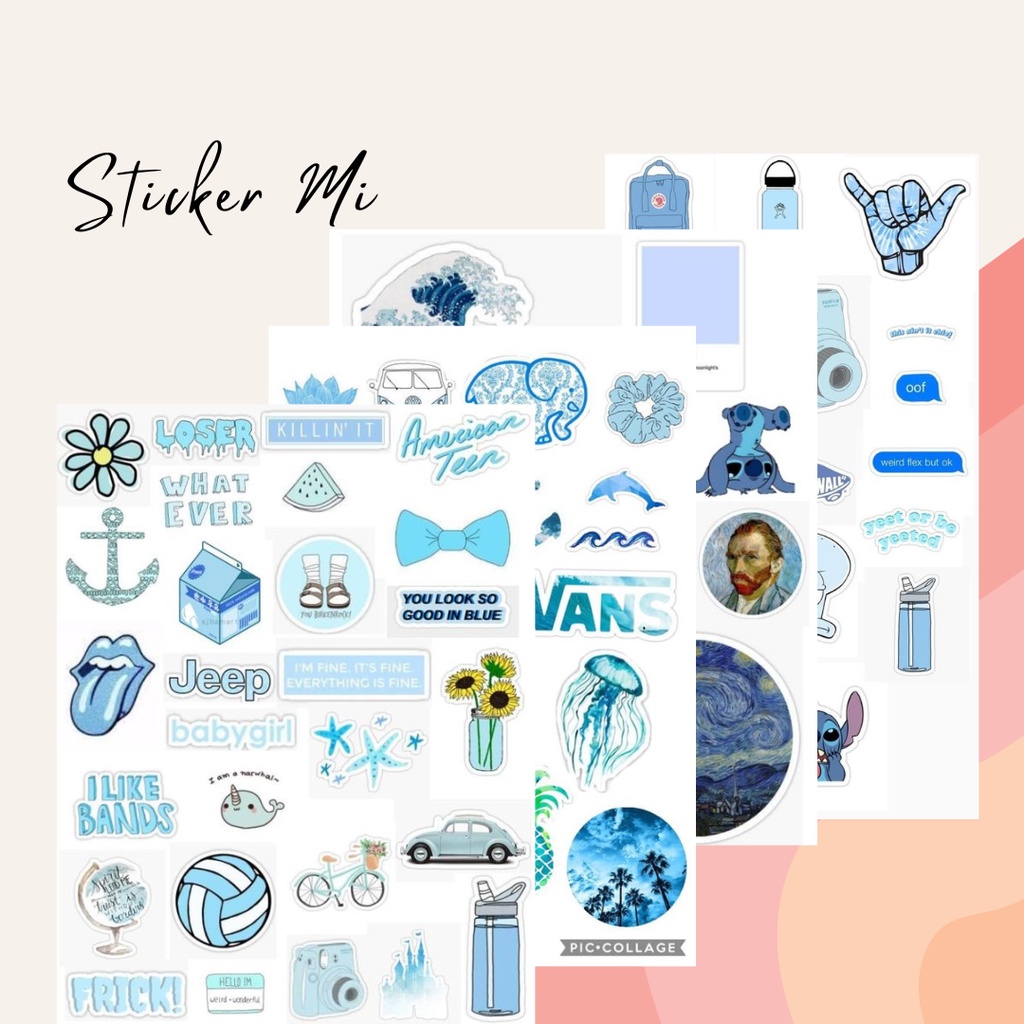 

[BLUE] STIKER AESTHETIC ANTI AIR GLOSSY 135 GSM