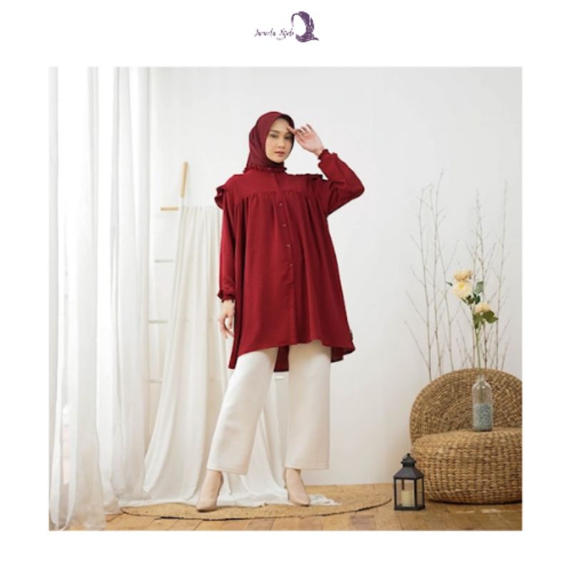 Tunik Crinkle FH Scarf Terbaru Premium Best Seller