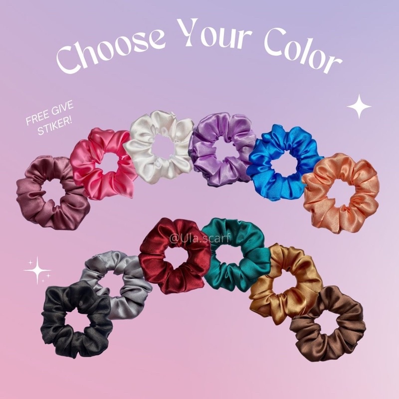 Scrunchies satin premium (FREE GIFT STIKER)- MINI-MEDIUM