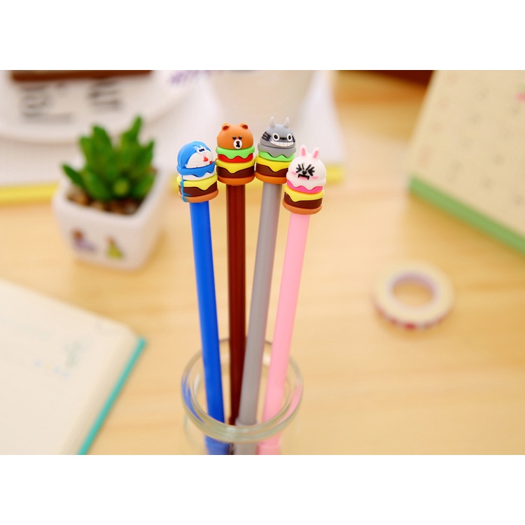 Pena Hamburger Cartoon Pulpen Burger Unik Pen Burger Kartun Line Alat Tulis 442