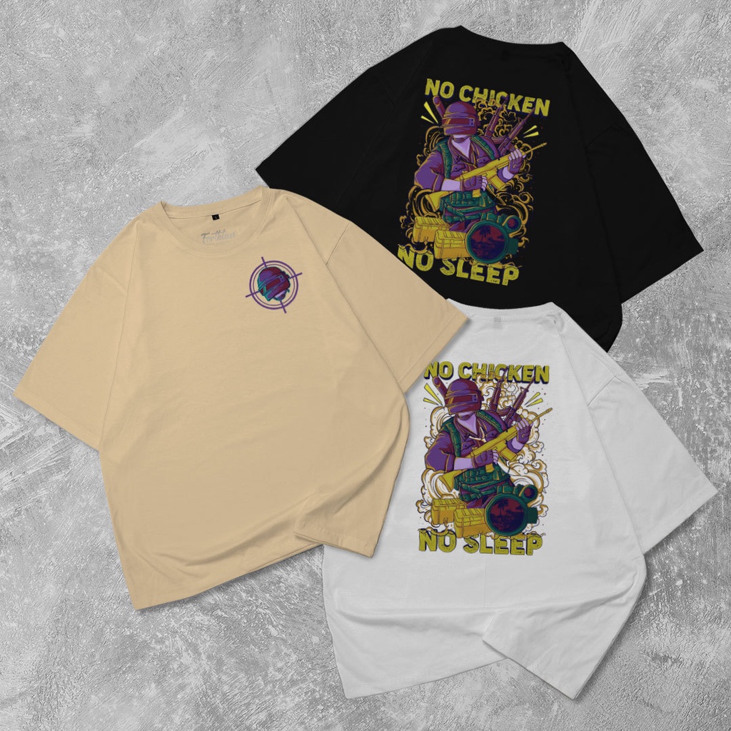 Fortglass PUBG Kaos Oversize T-Shirt Cowok Premium Kaos Oversize Pria Lengan Pendek