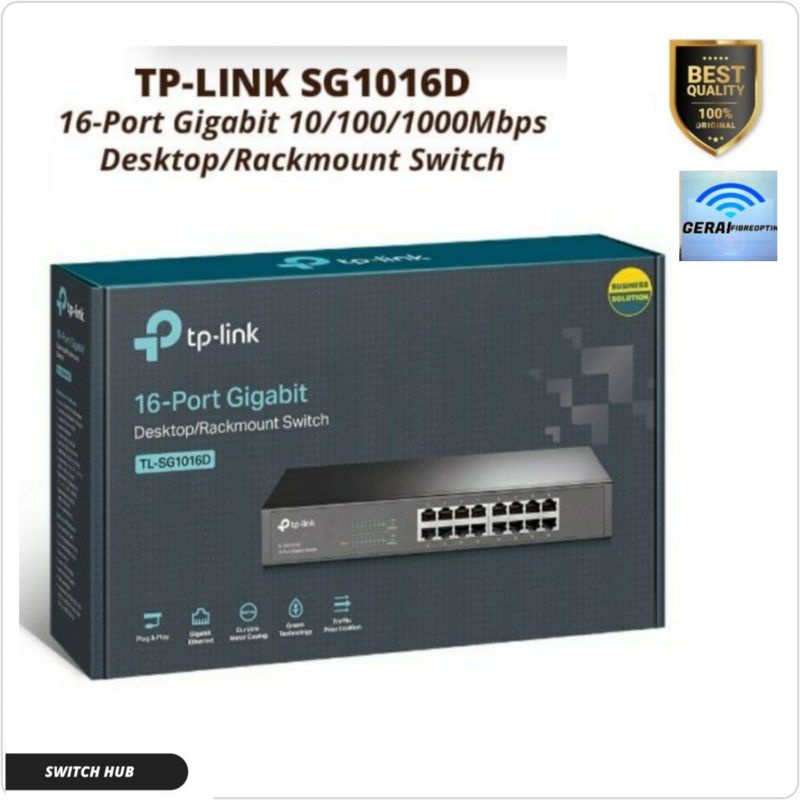 TP-LINK TL-SG1016D 16 Port Gigabit Desktop/Rackmount Switch Hub Tplink