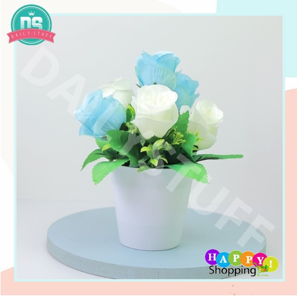DS POT61 Tanaman Bunga Mawar Rose Artificial Dekorasi Rumah / Tanaman Hias Plastik Pot Bunga Hias Bunga Artifisial Dekorasi Rumah import