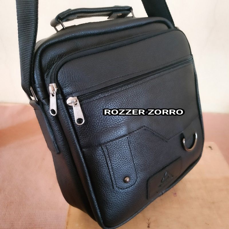 Tas selempang pria kulit asli model ring