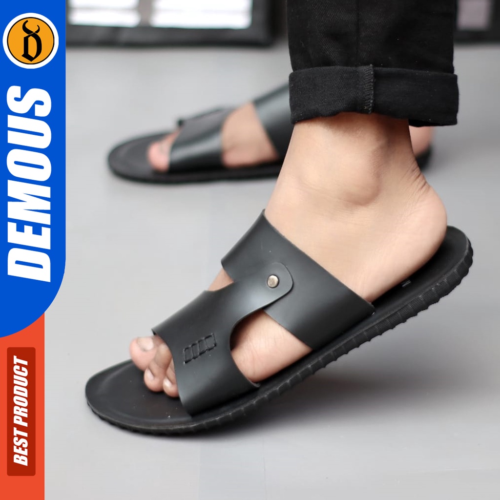 DEMOUS Juhi - Sandal Casual Slop Sendal Slide Pria