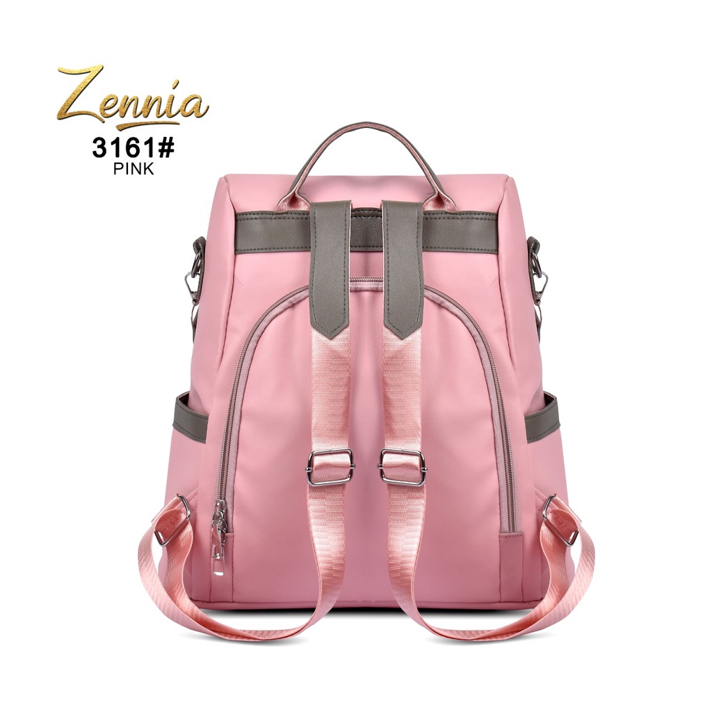 Tas Ransel Wanita Antil Maling Tas Kulit Zennia 3161 Tas Punggung Tas Laptop Tas Sekolah Backpack Kuliah