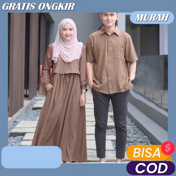 Bisa Cod'Airin Maxi / Baju Gamis 2022 Model Baru / Gamis Couple Lebaran Baju Muslim Kapel Pasangan S