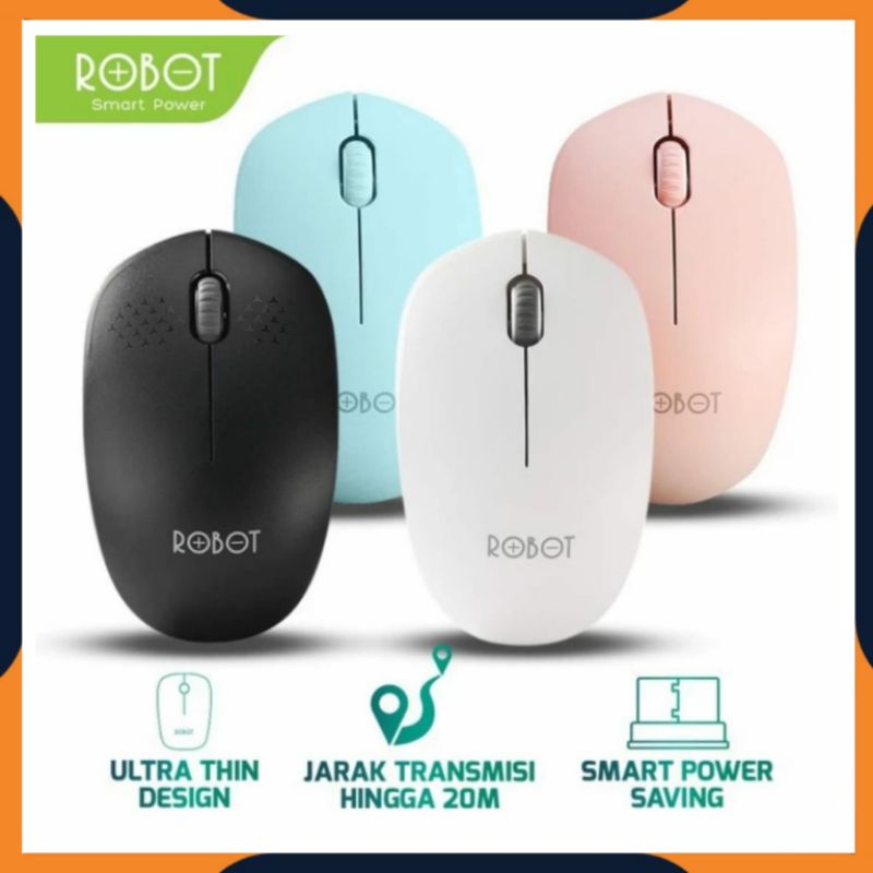 [COD] MOUSE WIRELESS ROBOT M210 2.4G / MOUSE WIRELESS ROBOT OPTICAL USB ORIGINAL