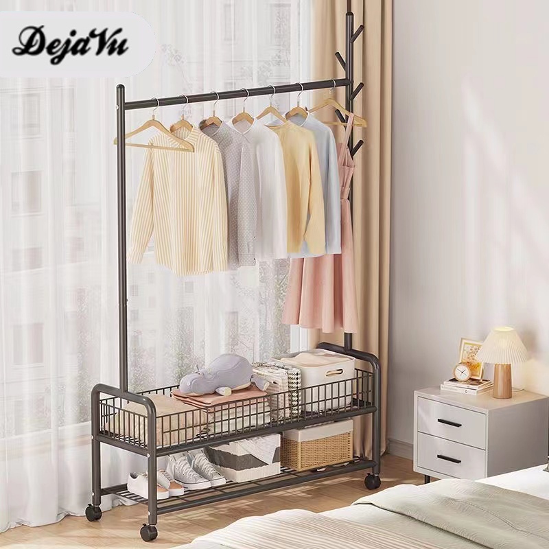 Dejavu Stand Hanger Rak Gantungan Baju Besi Storage Organizer Tempat Penyimpanan Sepatu Tas Buku Ser