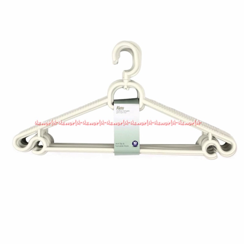 Stora White Cloth Hangers Plastic 10pcs Hanger Putih Untuk Gantungan Baju Pakaian Celana Bisa Dengan Tali 10 pcs Hanger Plastik