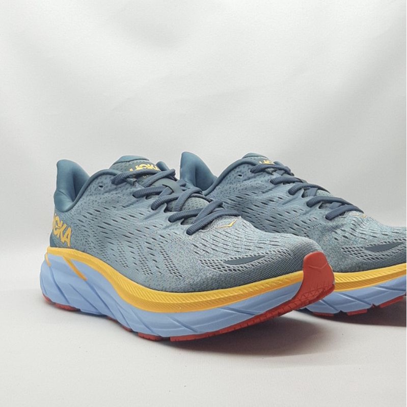 Hoka One One Clifton 8 Wide Blue Yellow