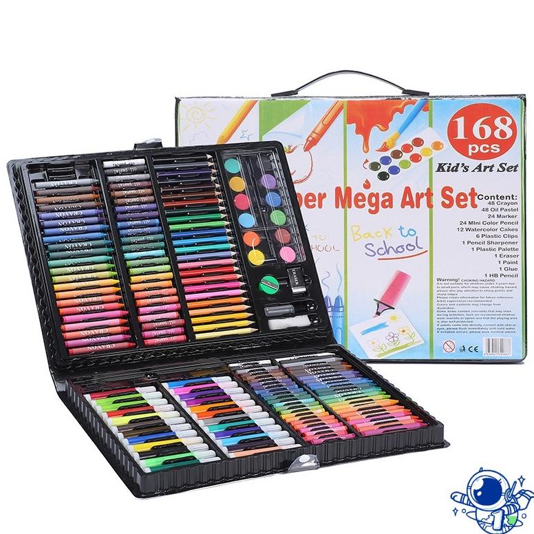 

Berkualitas! 208Pcs Alat Tulis Untuk Crayon Set Anak Lukisan Pena Serbaguna Netral Pulpen Warna Warni Set Dengan Papan Gambar ,.