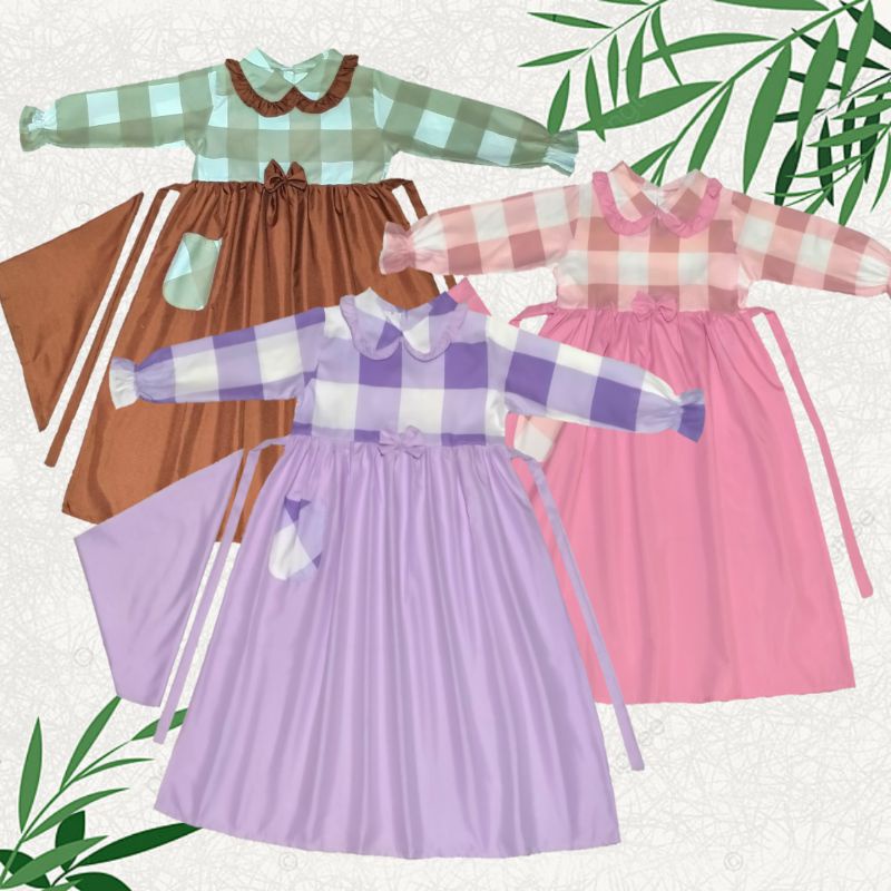 Gamis Anak perempuan terbaru  / gamis serut anak terbaru plus hijab