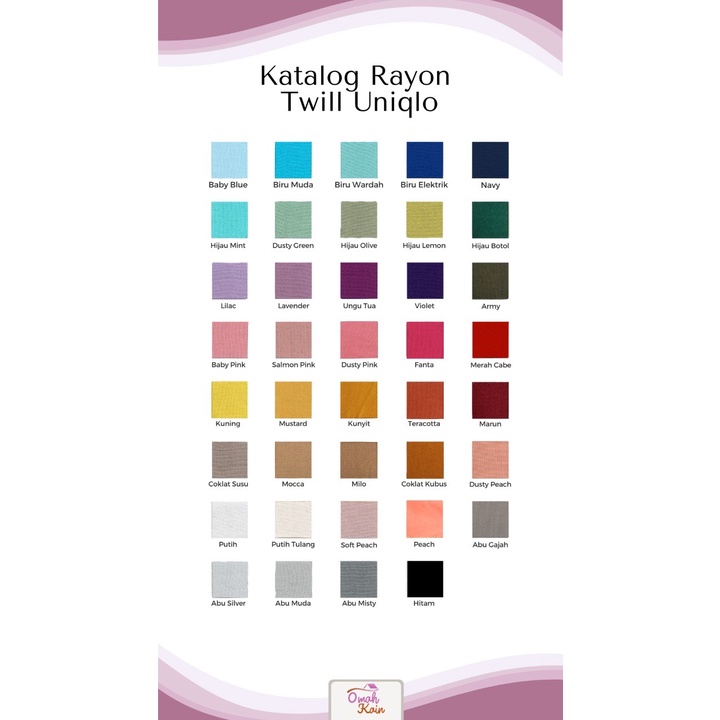 KAIN RAYON TWILL VISCOSE (100% rayon, jatuh, adem, tebal, lembut dan tidak berbulu) #omah kain