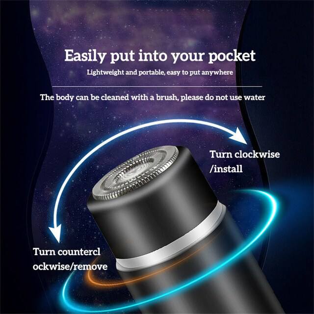 Shaver Elektrik Double Ring Headed Alat Cukur Kumis Jenggot Mini Portable