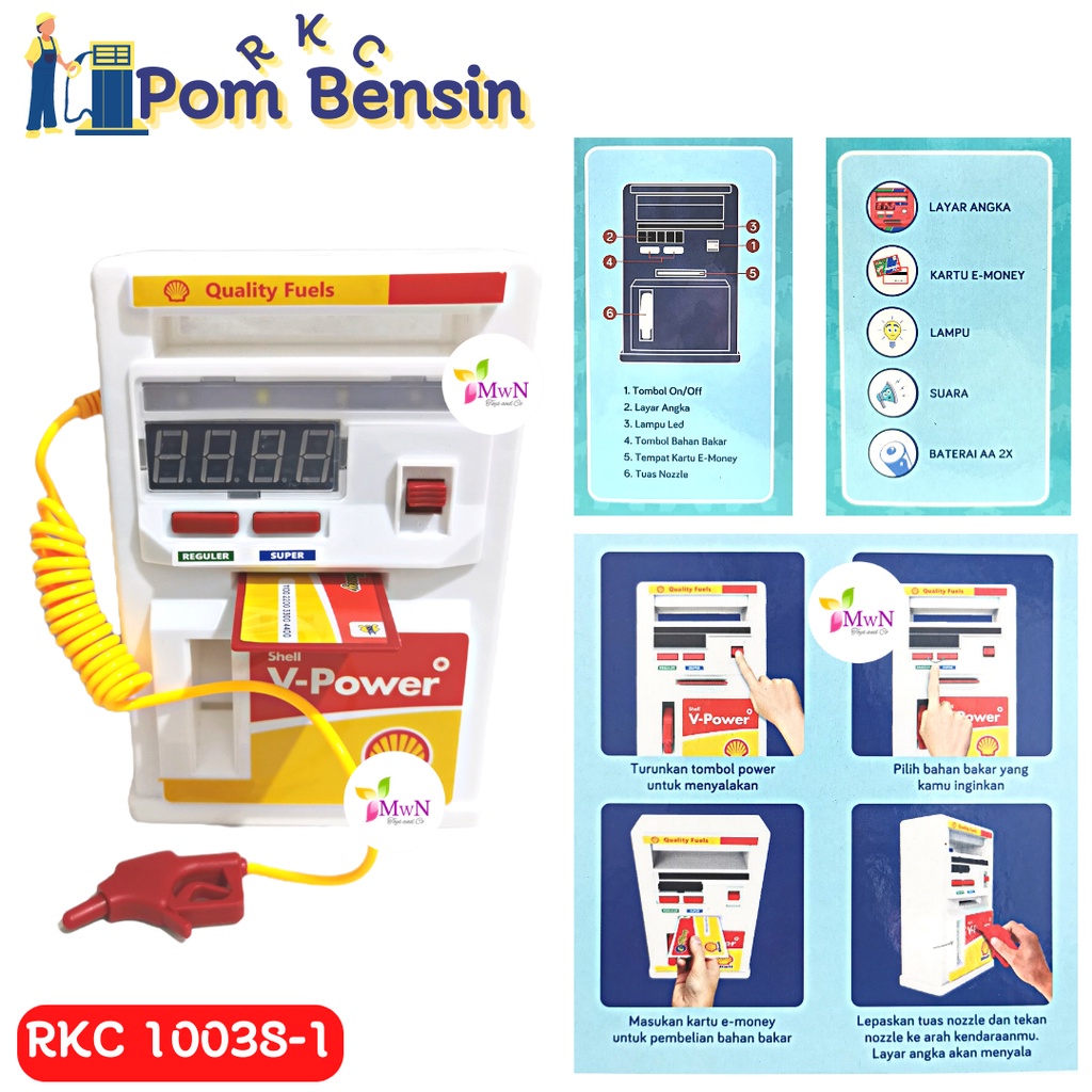 MWN Mainan Anak Pom Bensin Lampu dan Suara No.RKC 10038-1
