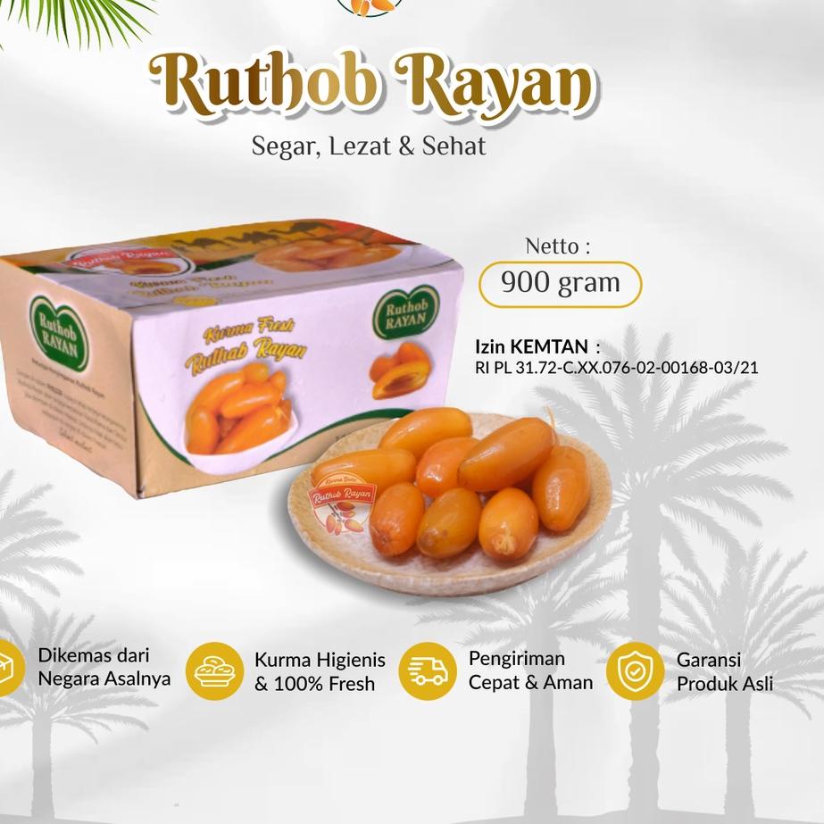 

♣ Kurma Ruthob Rayan 900 Gram Muda Basah Premium Suami Istri ♣