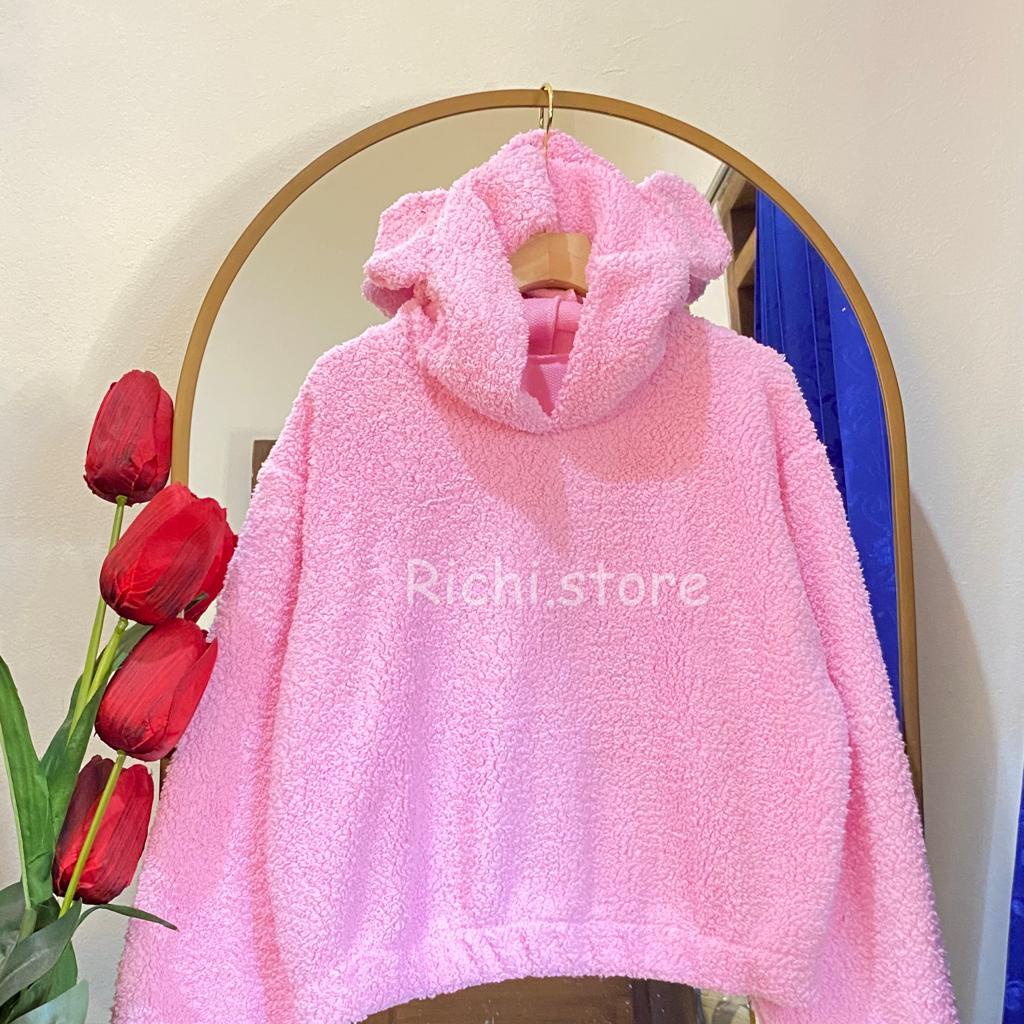 HOODIE BEAR TUDUNG KUPING BAHAN LEMBUT