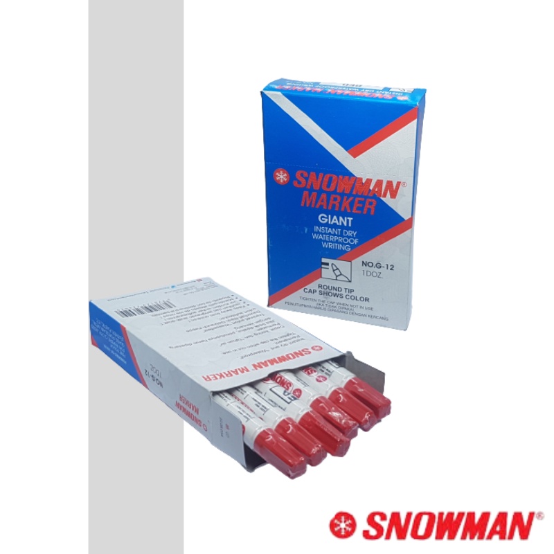 

SNOWMAN G-12 Spidol Permanent Marker Merah (12 pcs)
