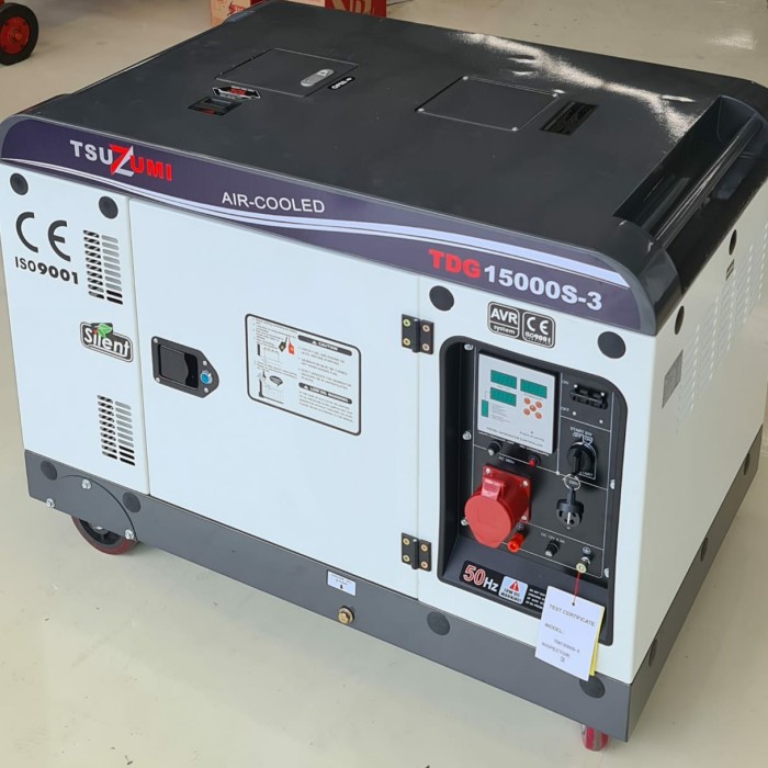 Silent genset Diesel Tsuzumi Japan 10000 watt 3 phase TDG 15000 S-3