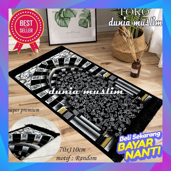 Sejadah Tebal  Sajadah Turkey Bahan Rajut Lembut Motif Bunga Sholat Size 70X110Cm - Lilac Terbaru 20