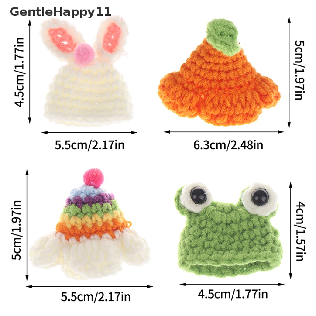 Gentlehappy 1Pc 1: 12rumah Boneka Miniatur Topi Rajutan Kartun Hewan Topi Hujan Kelinci Kodok Kupluk Boneka Dekorasi Mainan Hewan Peliharaan Dekorasi id